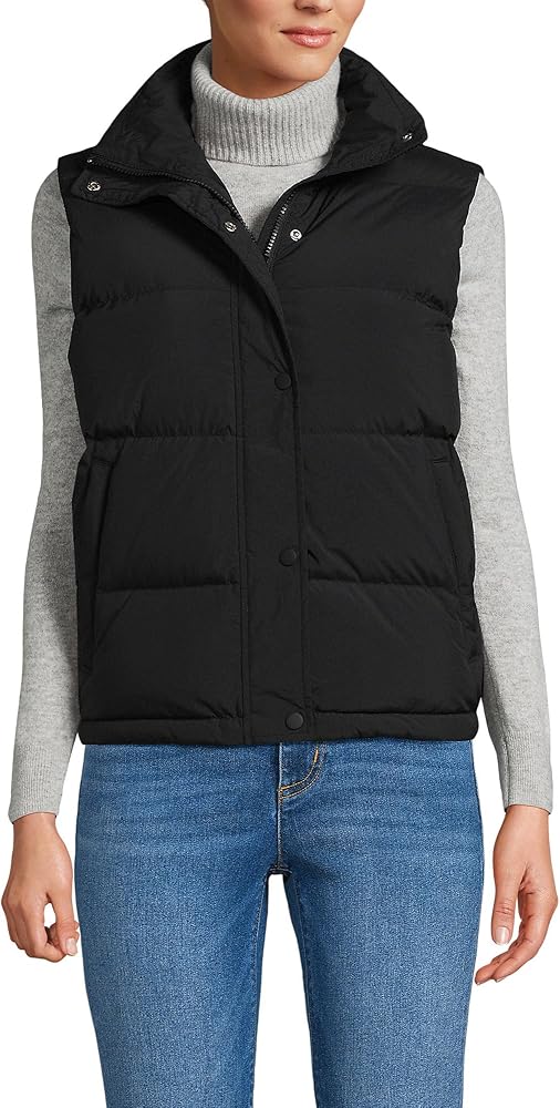 Lands' End Women's Plus Size Max 600 Down Puffer Vest 1X Black at