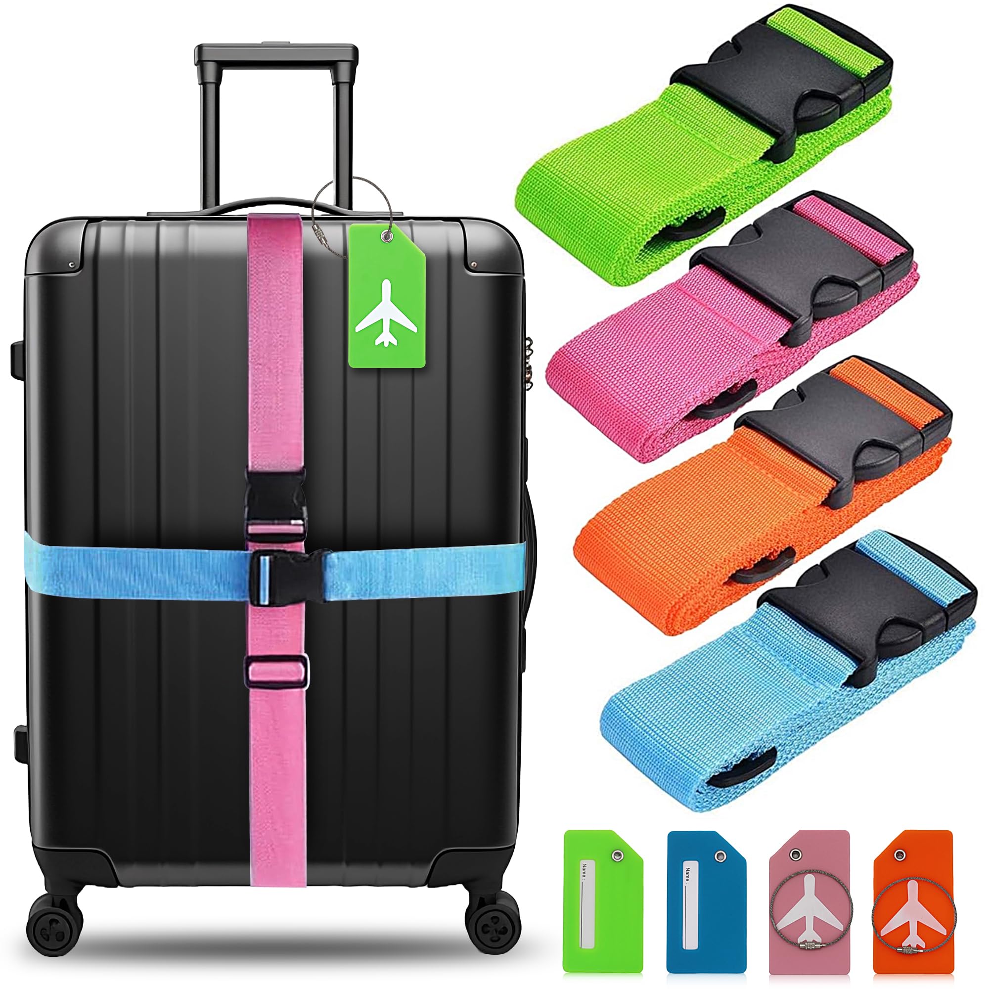 Amazon.com | Luggage Straps 8Pack TSA Approved Adjustable Suitcase