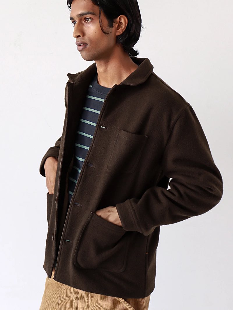 Far Afield Station Jacket - Slate Brown Melton - Mildblend Supply Co