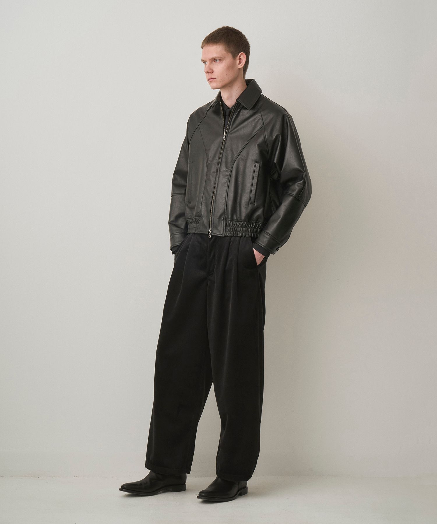 juha - VEIL LEATHER JACKET（BLACK） | niki