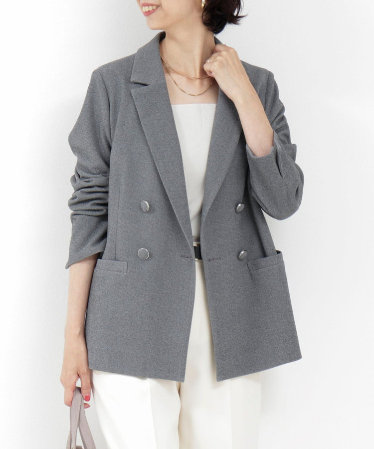 セットアップ対応》ハイストレッチジョーゼットジャケット（5-0818-5