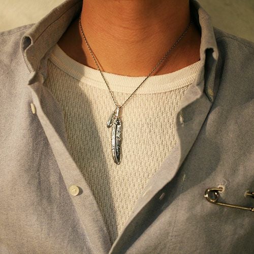 J-NS397)ダブルフェザー&ダイヤモンドネックレス｜アクセサリー通販の