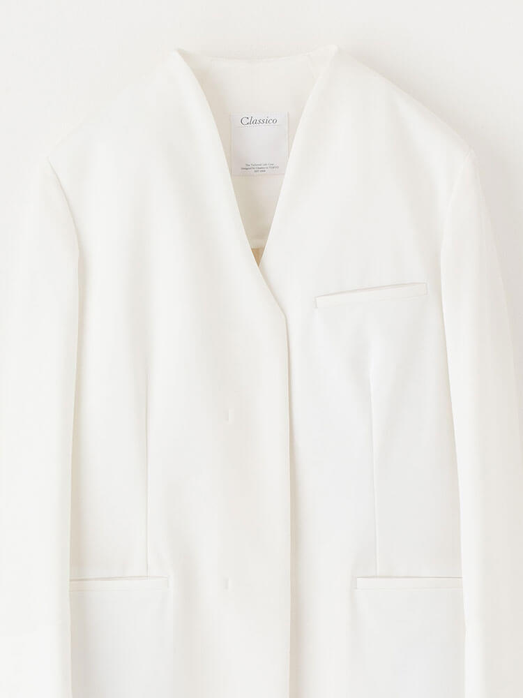 レディース白衣:ノーカラージャージーコート・LUXE | おしゃれ白衣の