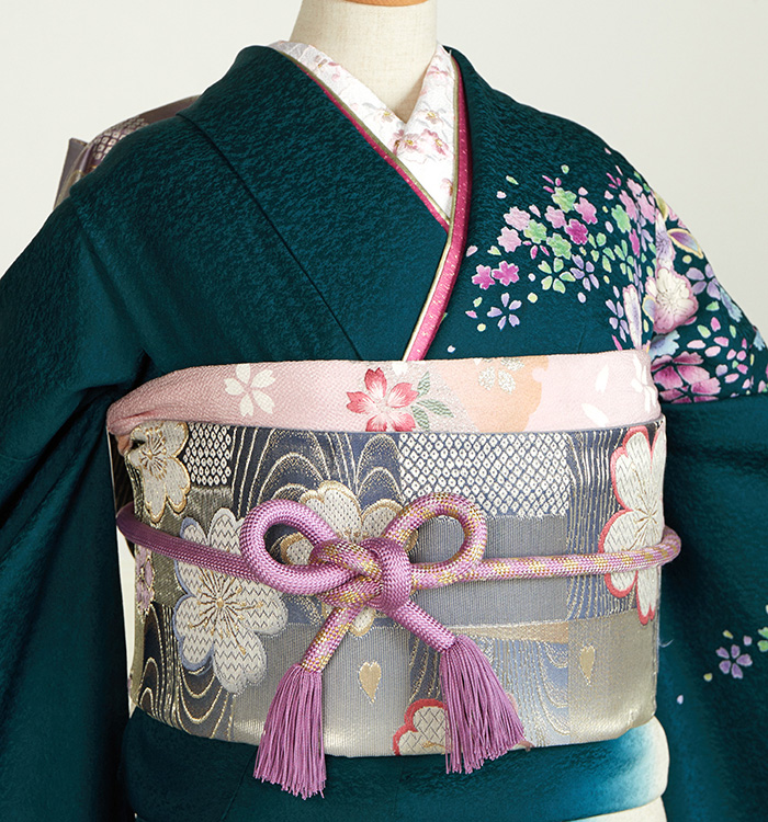 専用 長襦袢セット 正絹振袖 ブルーラメ入り金彩辻ヶ花 成人式 に最適