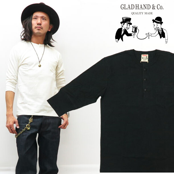 楽天市場】GLAD HAND グラッドハンド 長袖 Tシャツ ヘンリーネック 胸
