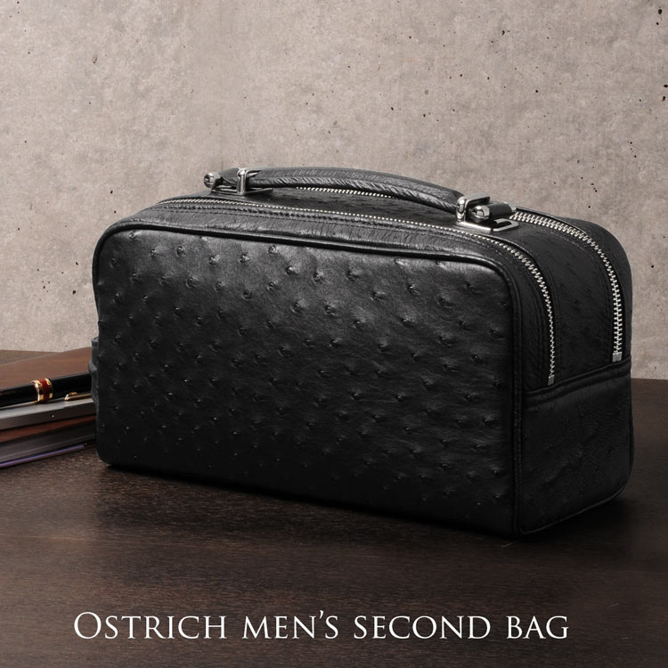 楽天市場】【期間限定価格】オーストリッチ セカンドバッグ ダブル