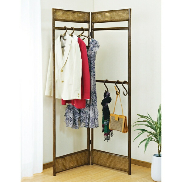 楽天市場】籐(ラタン)ハンガーラック 省スペースハンガー W757