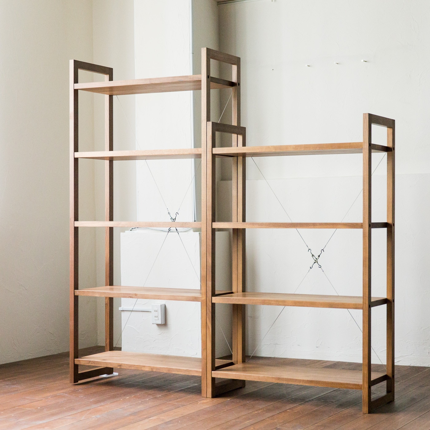 リアル オーダー シェルフ (幅65.4cm 高さ130cm（4段） 樹種ホワイト