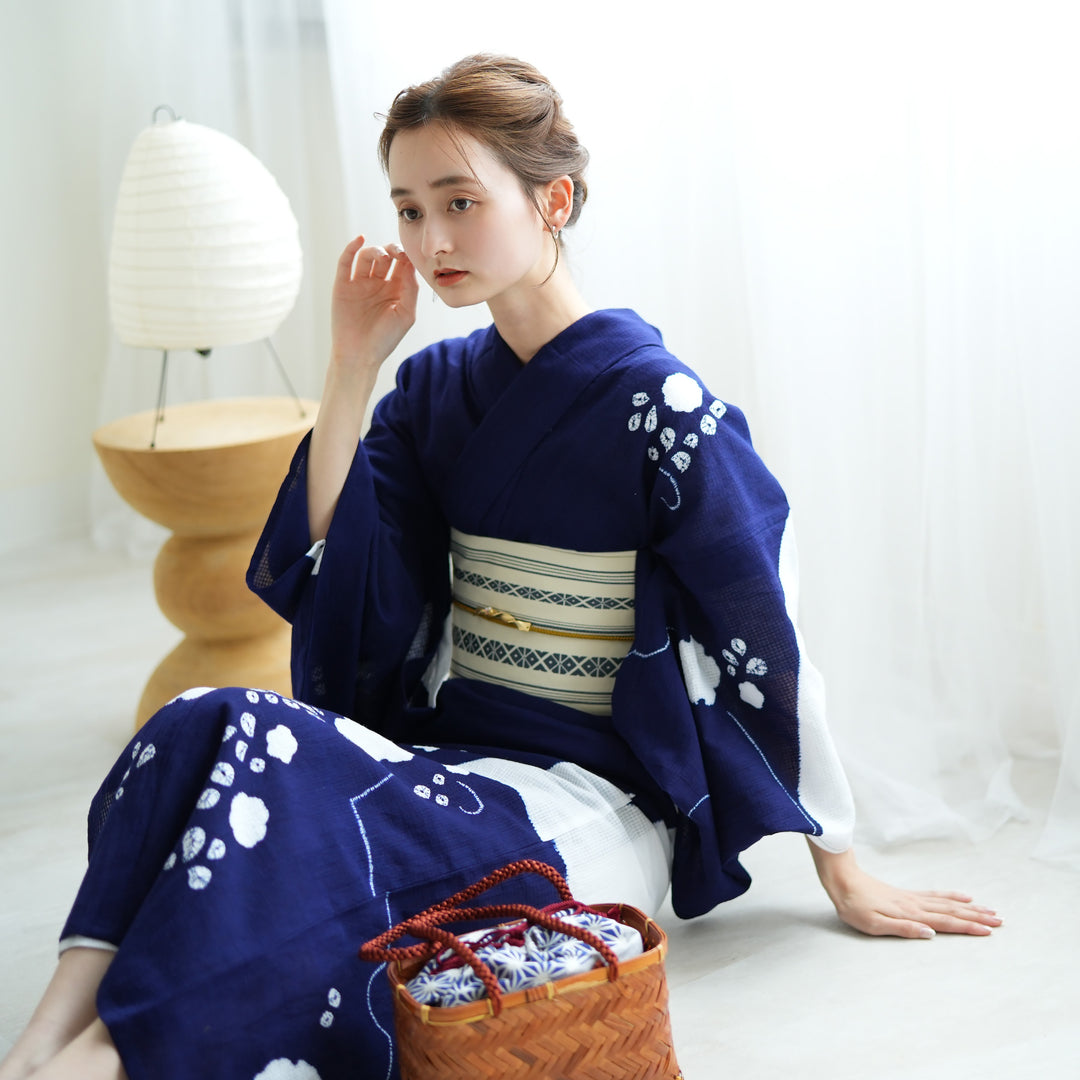 浴衣3点セット（浴衣/帯/下駄） utatane 京鹿の子絞り ゆかた