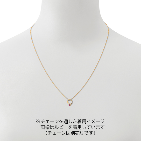K18イエローゴールド 誕生石ベビーリングペンダントトップ （12月の