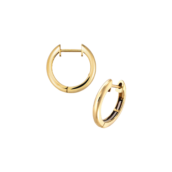 K18イエローゴールド フープピアス 14mm （中折式） | 高品質 金・プラチナ