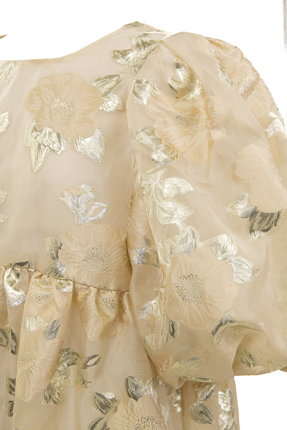 sister jane｜オーガンジーぺプラムトップス(40)-ベージュ/ゴールドを