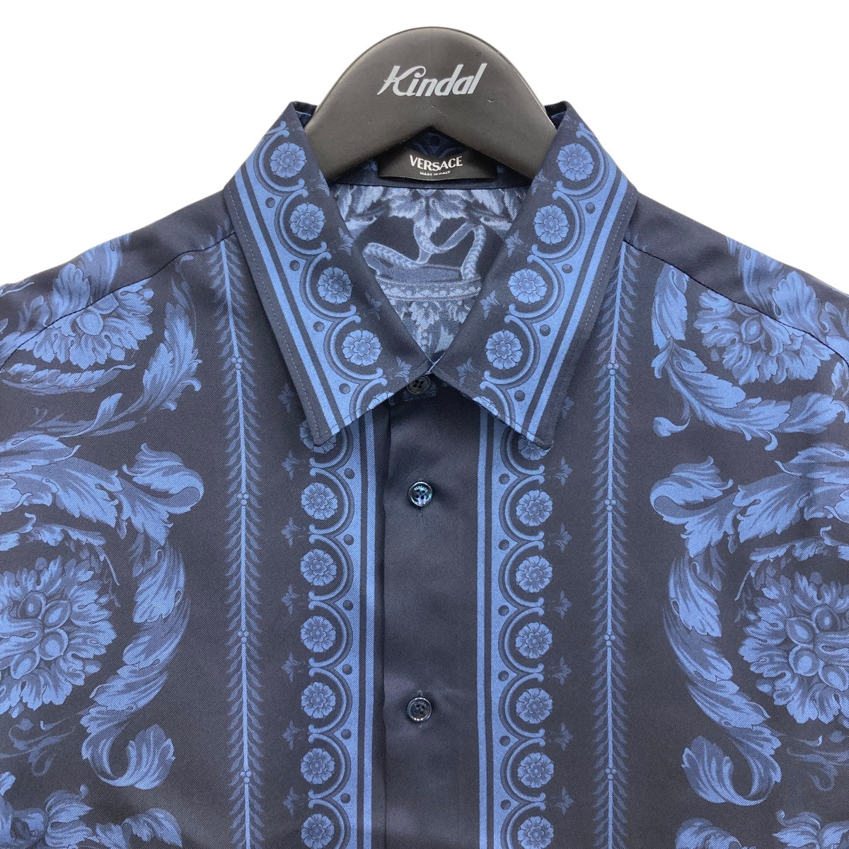 VERSACE(ヴェルサーチ) バロッコ シルク シャツ 1012141 ネイビー