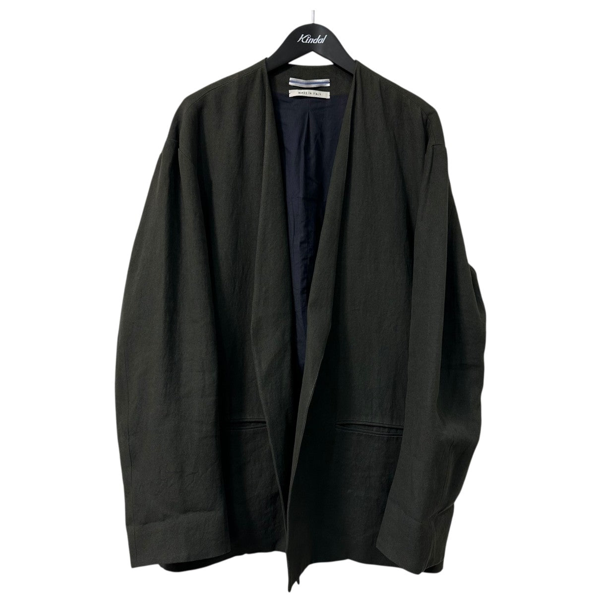 Cristaseya(クリスタセヤ) 和紙ノーカラージャケット グレー サイズ M