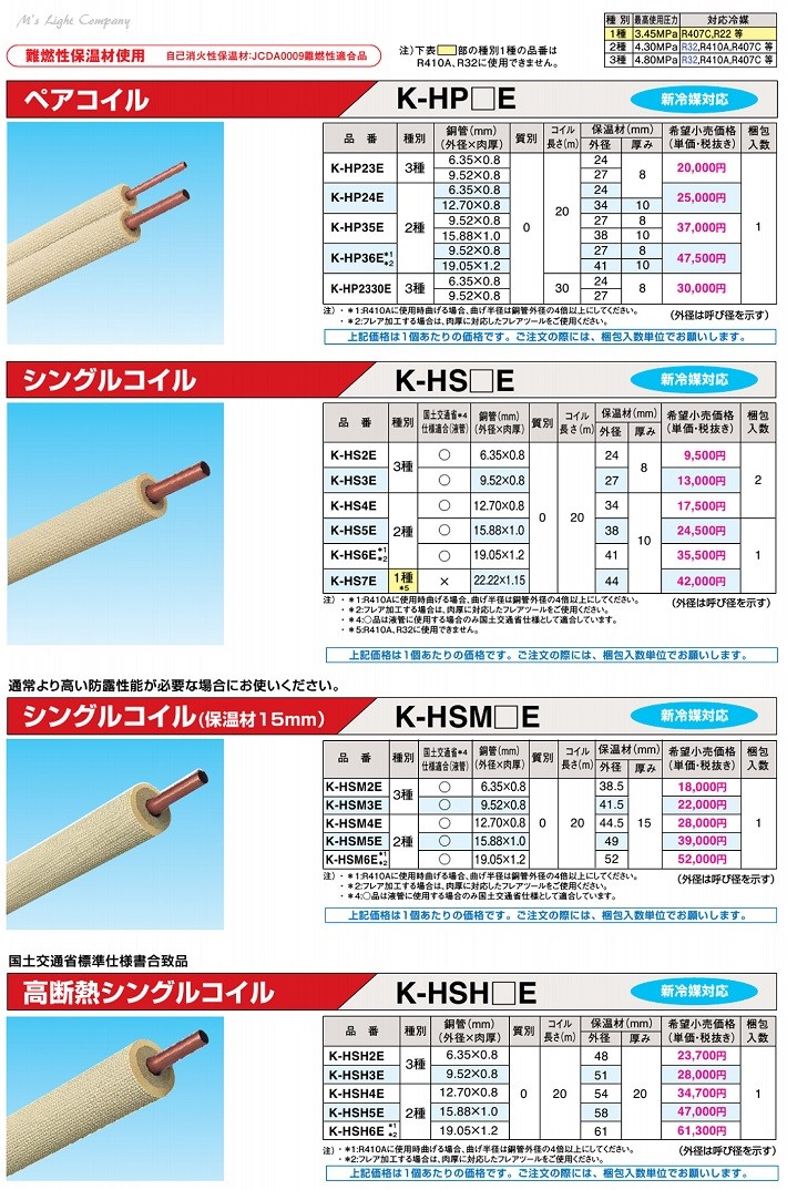 特別価格 送料無料 オーケー器材 K-HP23E ペアコイル 被覆冷媒配管 難