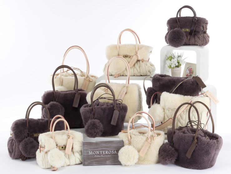 ムートンバッグ モンテローザ ムク ナチュラル ムートン＆ニット