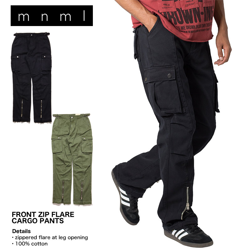 mnml（ミニマル） カーゴパンツ フレア ブーツカット ストレート 2way