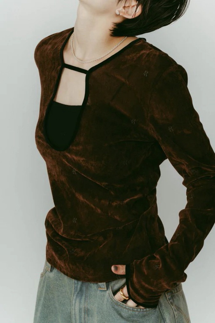 Knuth Marf（クヌースマーフ） トップス 2WAY シアー ベロア トップス