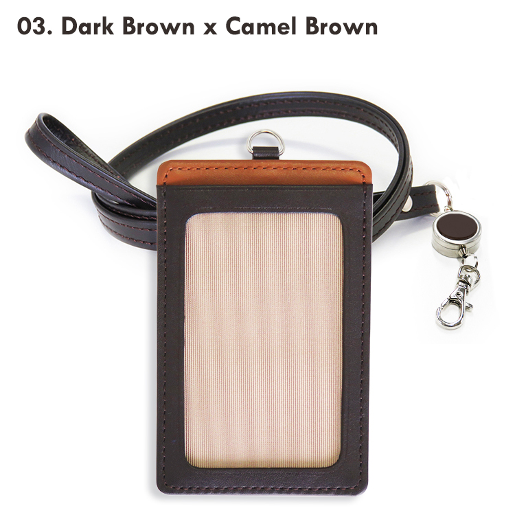 CLuaR（シールアル） 名入れ可 縦型 IDカードホルダー リール付き