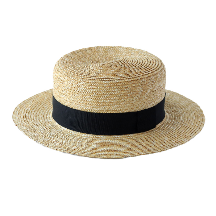 岡本帽子(おかもとぼうし) 麦わら カンカン帽 リボン付き レディース