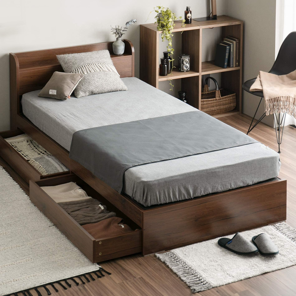 MODERN DECO（モダンデコ） ベッド ベッドフレーム シングル 収納付き