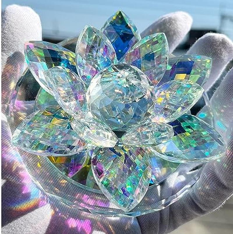 クリスタル サンキャッチャー 天然石 水晶 さざれ石 3点セット 蓮の花