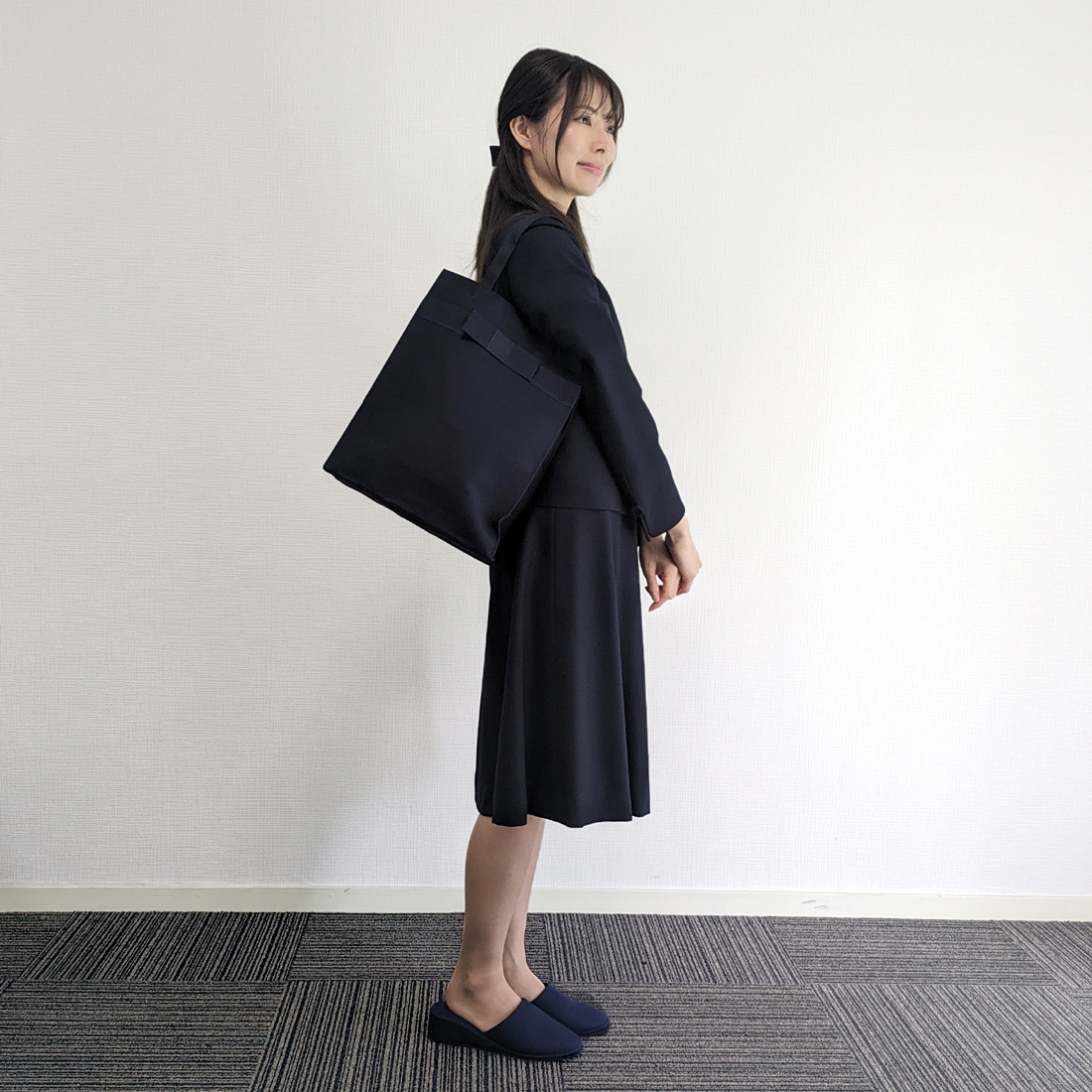 B4サイズ対応 日本製 完全自立型 縦型 サブバッグ グログランリボン