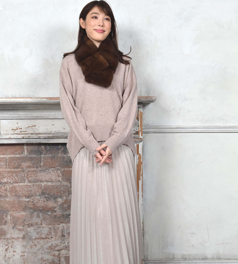 爆買 日本製 SAGA ミンク ファーマフラー ファーコート サガ カラー