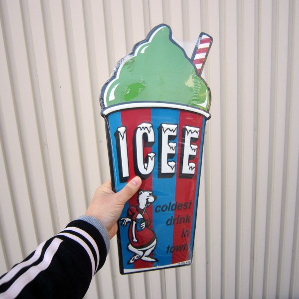 ICEE アイシー エンボスメタルサイン グリーン オレンジ ブルー