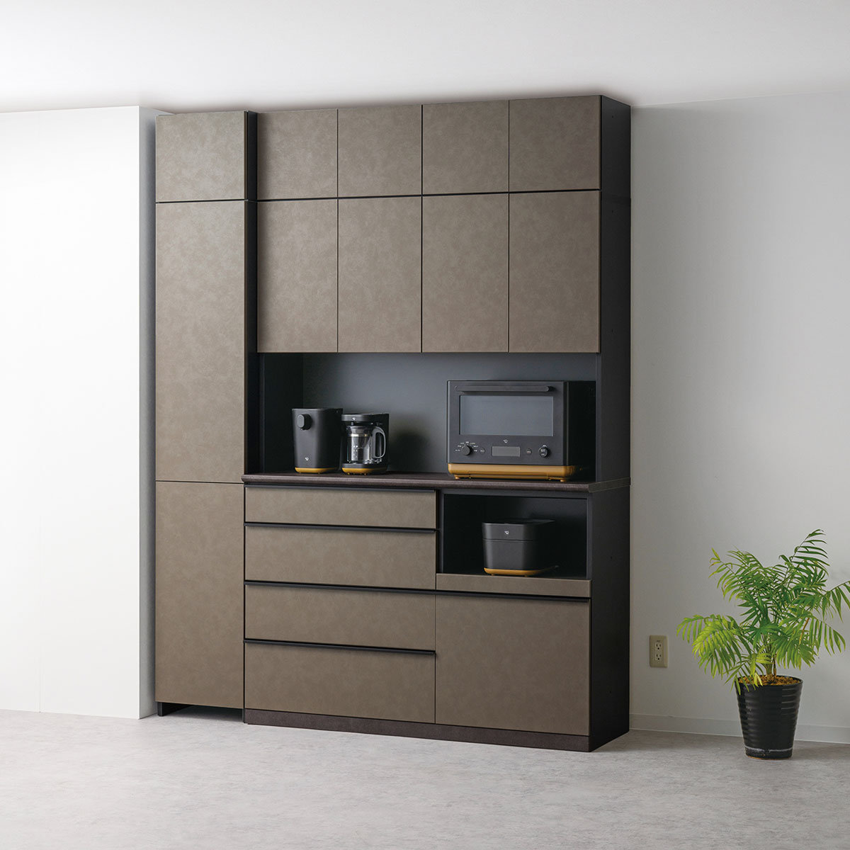 綾野製作所 LKシリーズ 食器棚 キッチンボード 下台 4段 引出し 幅60