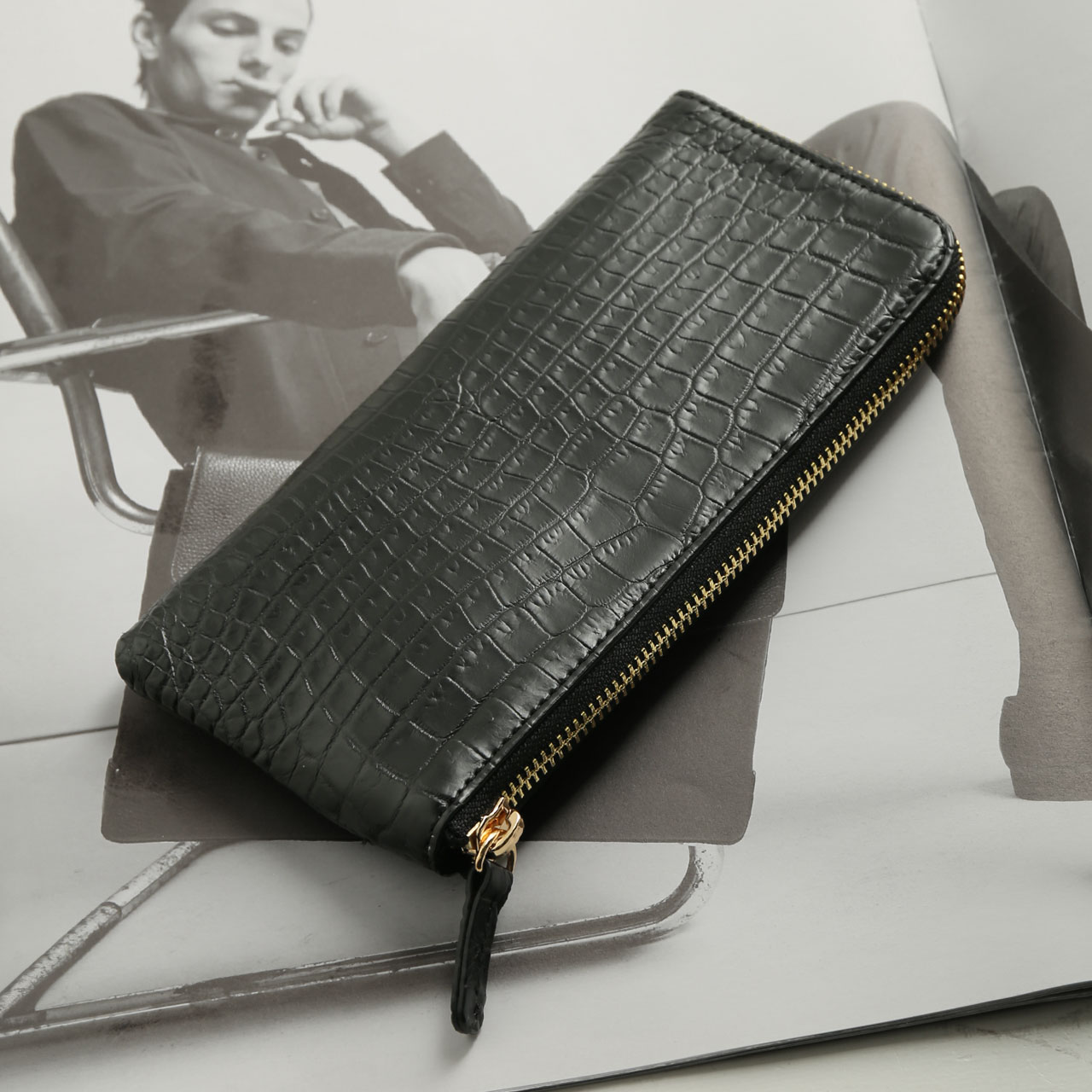 sankyo shokai（三京商会） ［期間限定価格］ナイル クロコダイル L字