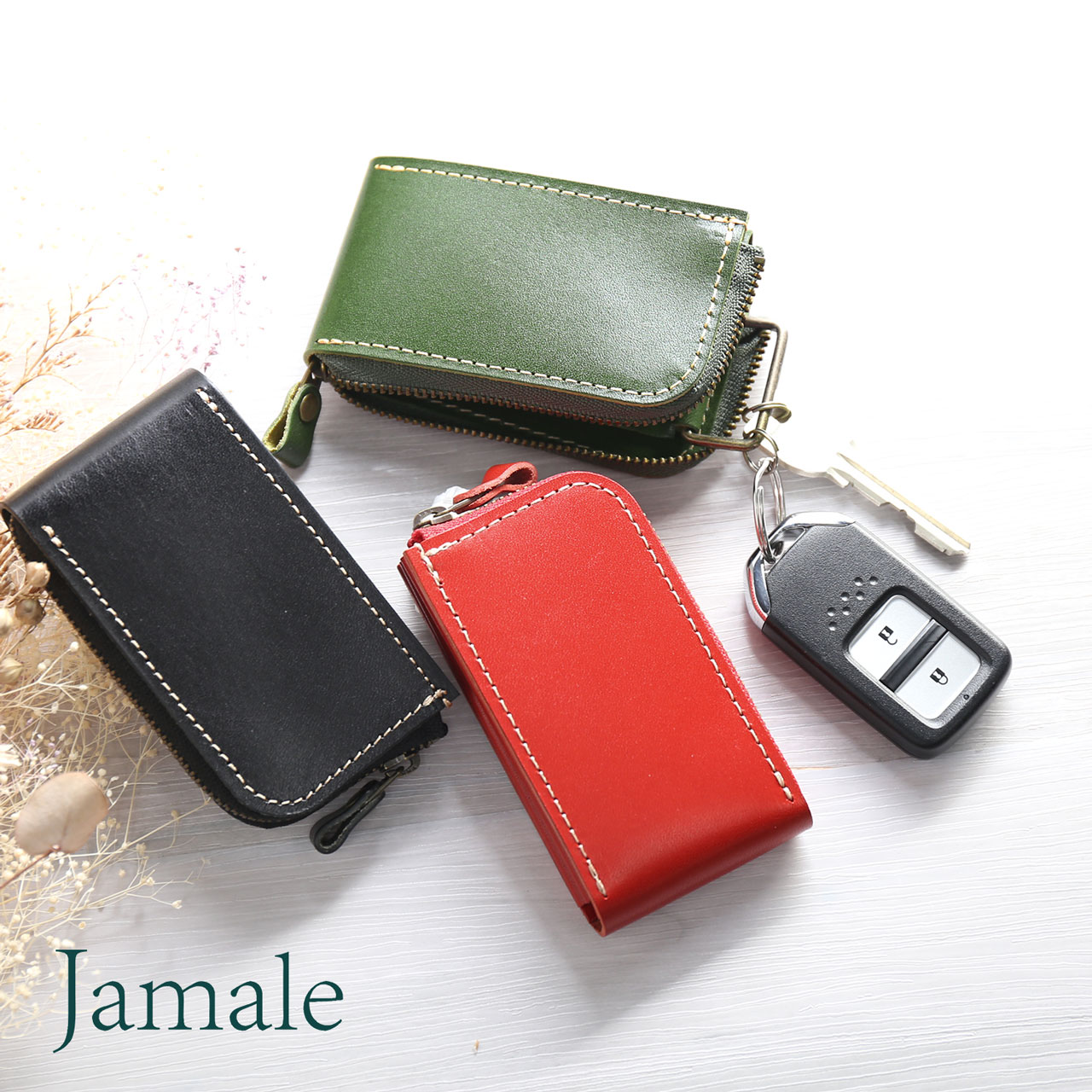 Jamale（ジャマレ） 栃木レザー スマートキーケース 日本製 レディース