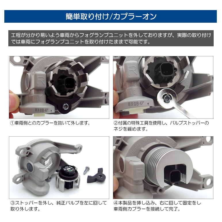 50系/ZVW50/ZVW51/ZVW55 後期 プリウス 純正LEDフォグランプ 交換用