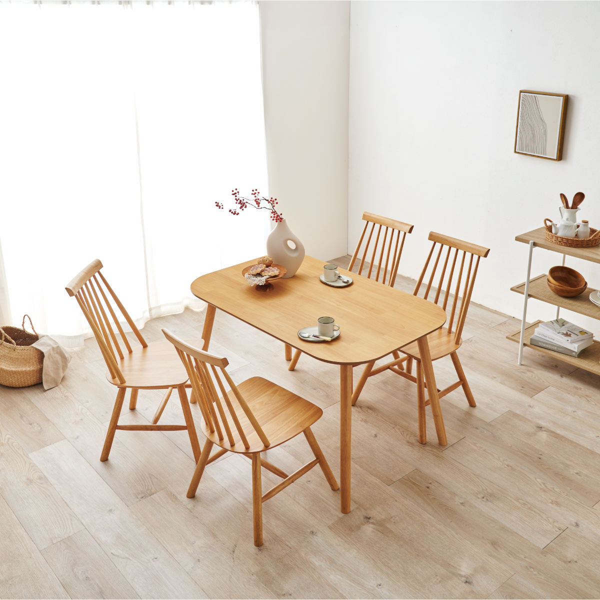 HAGiHARA（萩原） ダイニングテーブルセット 4人掛け 5点セット