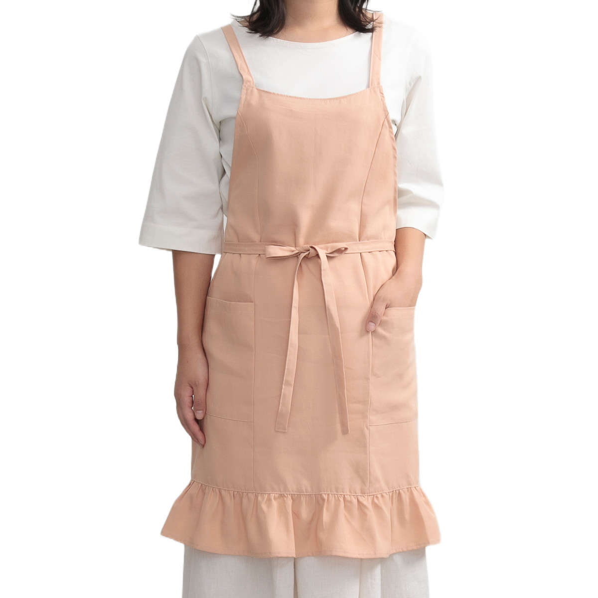 エプロン スソフリルラップエプロン COCOWALK （ 日本製 ポケット付き