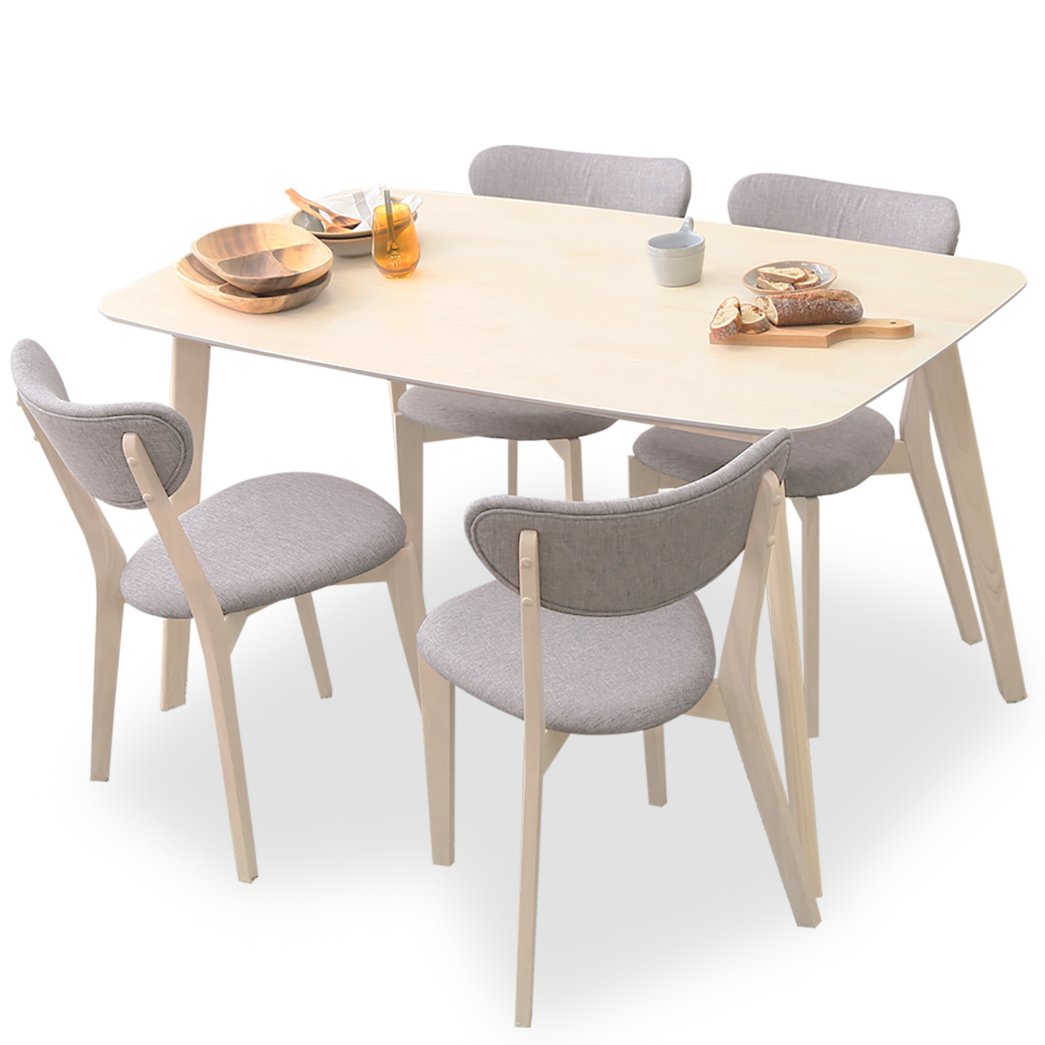 LOWYA（ロウヤ） ダイニングテーブルセット 5点セット おしゃれ 幅