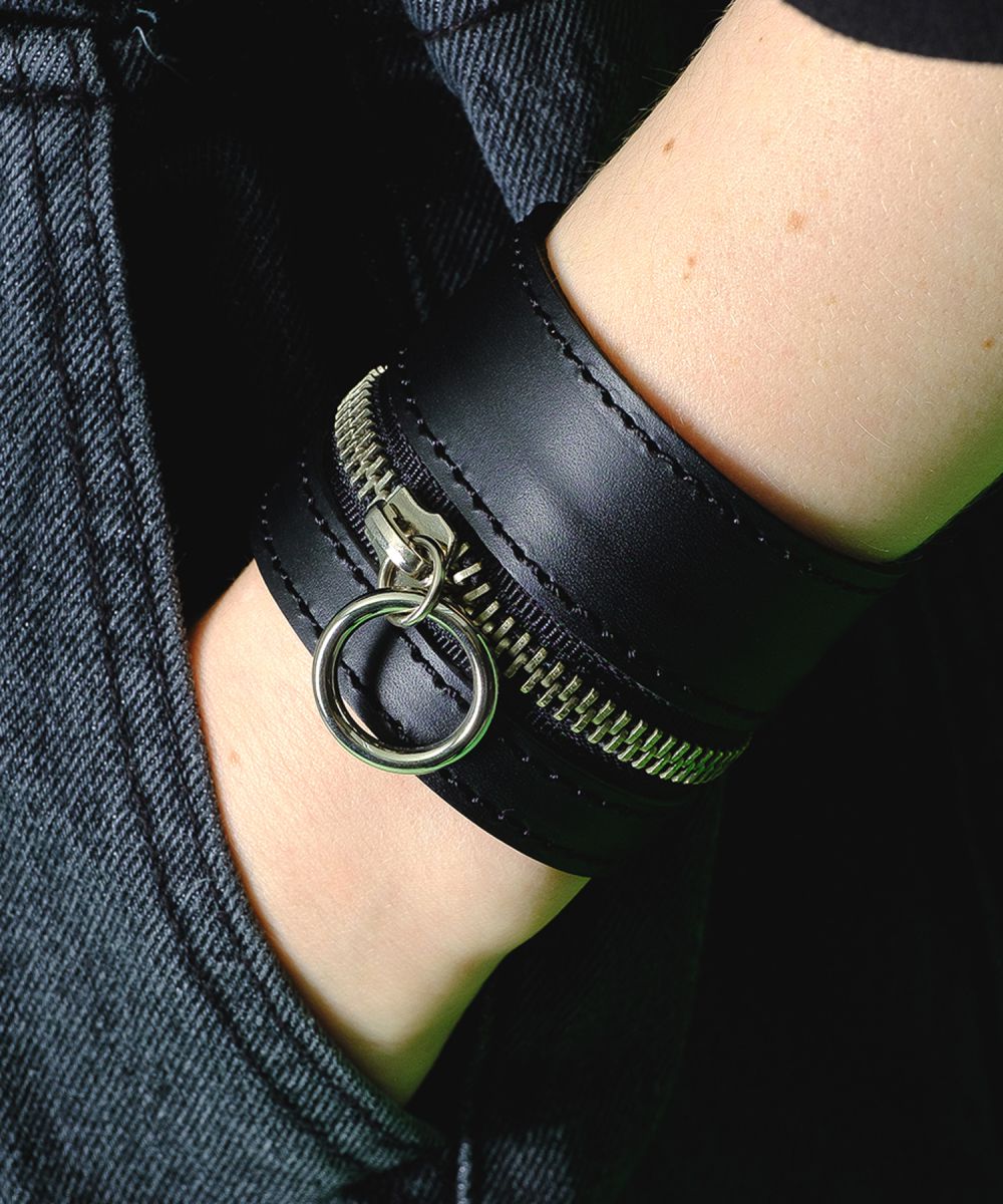 リングジップ ブレスレット メンズ レザーブレスレット レディース 革