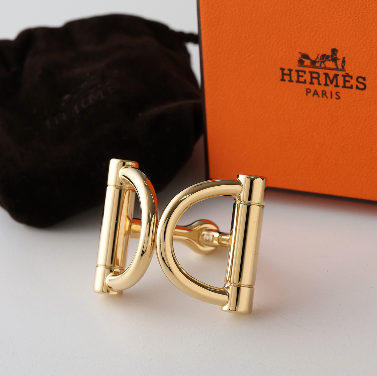 HERMES（エルメス） スカーフリング 90 ドゥブルD Double D レディース