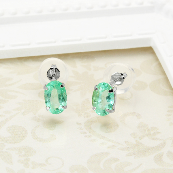 ピアス エメラルド プラチナ pt900 プラチナ900 メンズ 男性用 ミント