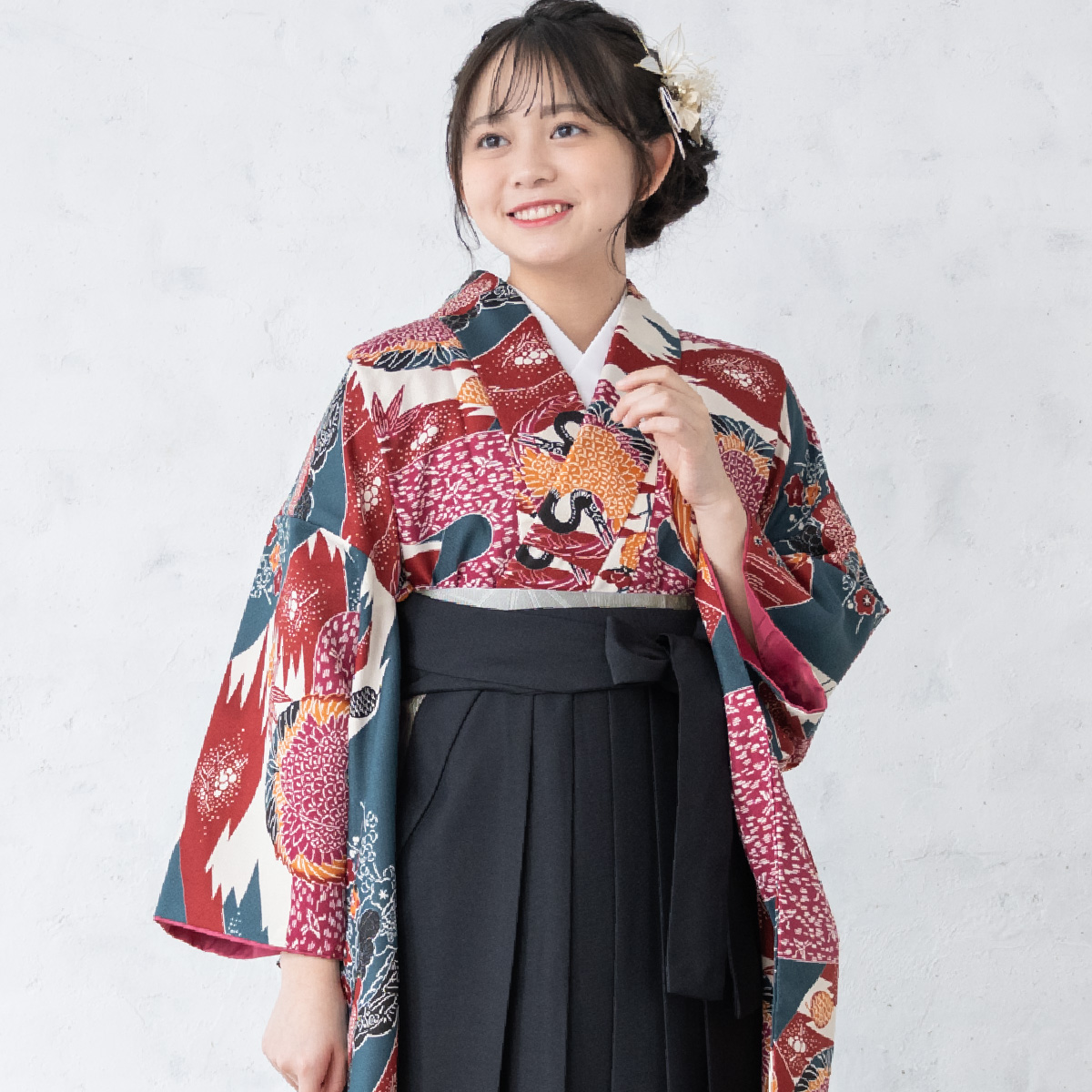 SOUBIEN（創美苑） 袴セット 卒業式 小学生 女の子 ジュニア 花唐草 鶴