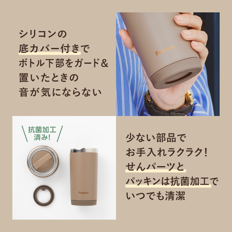 ピーコック魔法瓶工業 P3倍 水筒 タンブラーボトル 400ml 保温力 洗い