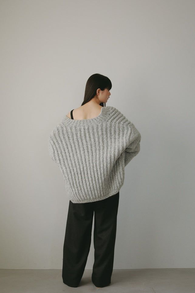 CASA FLINE - アルパカハンドニットカーディガン (グレー) | Sir