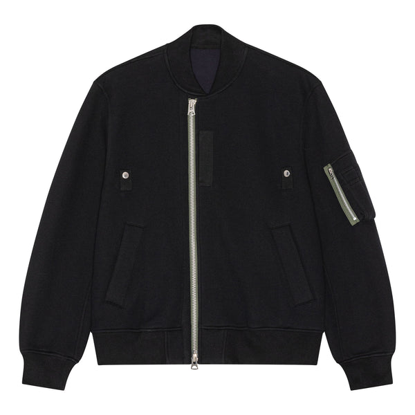 sacai Sponge Sweat Blouson Black, 25-03790M – stormfashion.dk