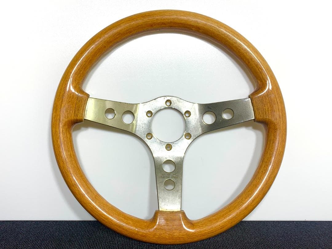 O.B.A. オーバ オバ オバハン ウッド ステアリング 35パイ 当時物 O.B.A. オーバ オバ オバハン ウッド ステアリング 35パイ 当時物