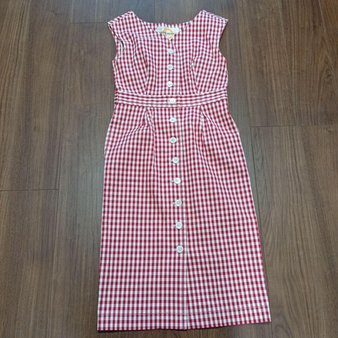 massemensch ノースリーブワンピース　チェック柄　ワンピース CLEAR BASIC チェック柄布帛ドッキングノースリーブワンピース[CL8948