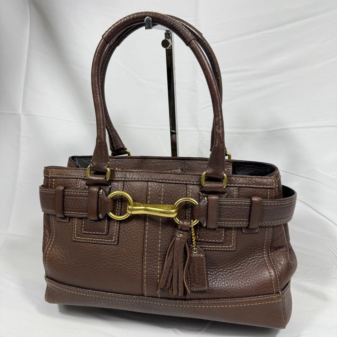 【美品】コーチ トートバッグ ブラウン レザー F10212 本革 美品・大容量】COACH コーチ トートバッグ F12348 肩掛け ブラウン