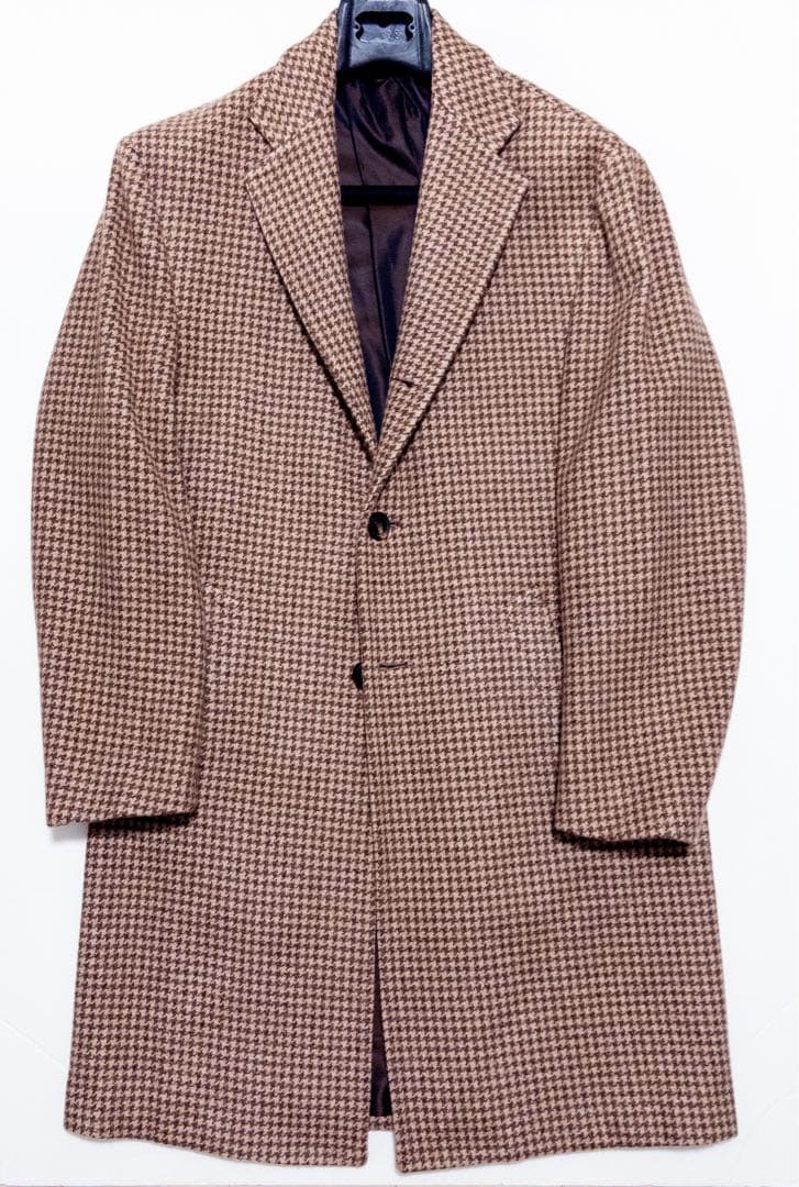 KITON キートン カシミヤ100% ハウンドトゥース コート 48 ブラウン Kiton キトン】秋冬向け 贅沢カシミヤ100％ 千鳥格子柄ジャケット 48