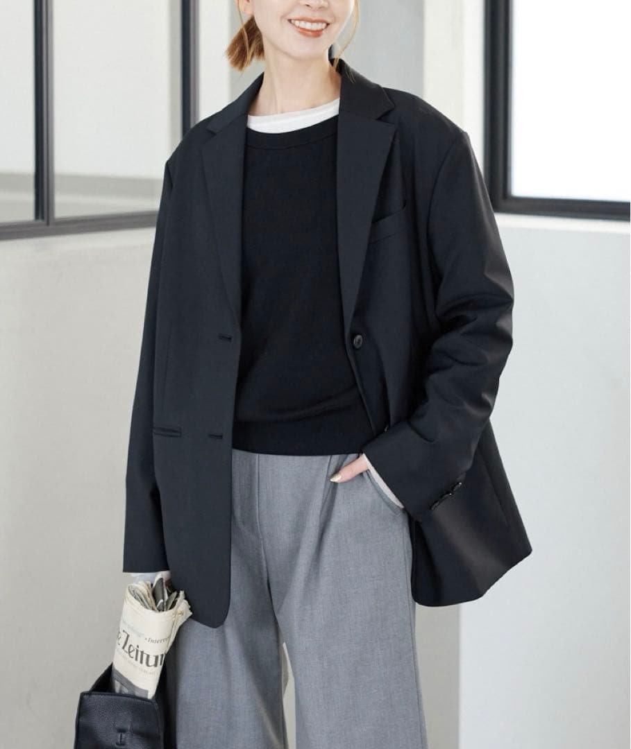 SLOBE IENA Relaxテーラードジャケット　ブラック SLOBE IENA（スローブイエナ） ジャケット テーラードジャケット