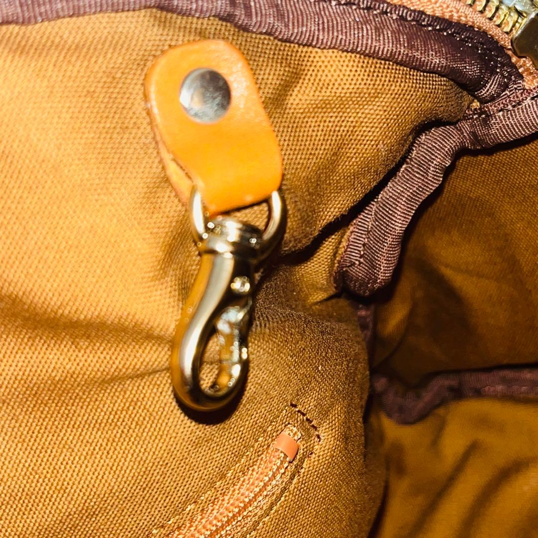 新品 russet 2way レザー ボストンバッグ インナーバッグ付 オレンジ