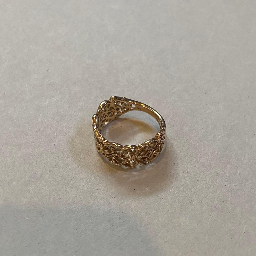 【agete】大人気　ピンキーリング　10k 透かしレース agete】大人気 ピンキーリング 10k 透かしレース agete】大人気